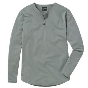 CUTS CLOTHING Men's Sage Green Long Sleeve Henley Top Medium